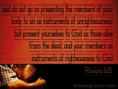 Romans 6:13  Present Your Bodies As Instruments Of Righteousness (orange)